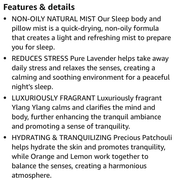 NEW SPA CEYLON Sleep Body & Pillow Mist Spray - Picture 7 of 10